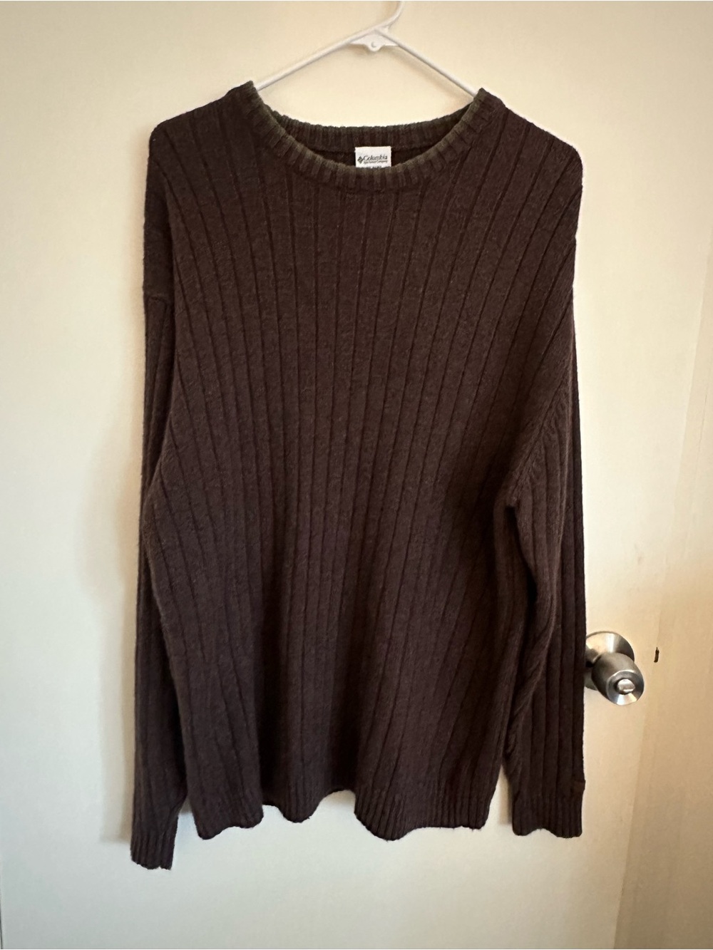 Columbia Men's Ribbed Crewneck Sweater - Dark Brown
